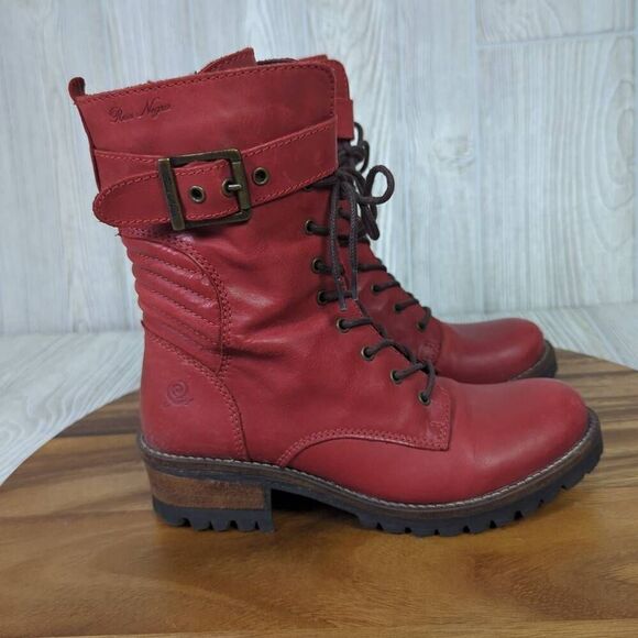 Rosa Negra Leather Combat Boots Wool Lined Swedish Design Size 36 EU - Picture 5 of 12